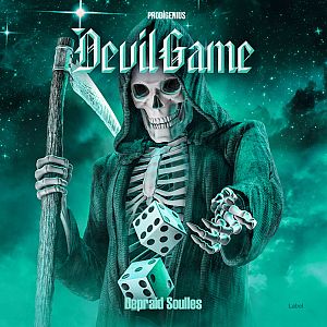 Pre Made Album Cover Eden a skeleton holding a dice and a hammer