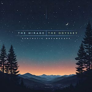 Pre Made Album Cover Mirage a night sky with stars and a line of trees