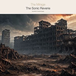 Pre Made Album Cover Bone a picture of a ruined city with a lot of rubble