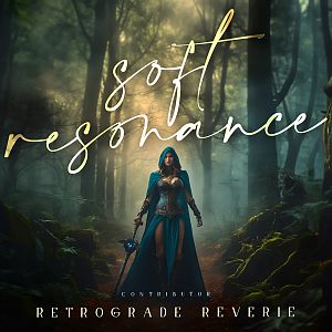 Pre Made Album Cover Heavy Metal a woman in a blue cloak holding a sword in a forest