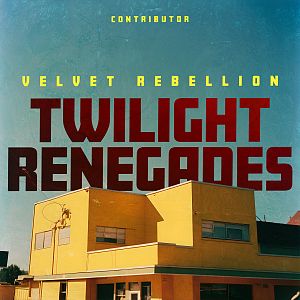 Pre Made Album Cover Smalt Blue a yellow building with a red sign that says twilight renegades