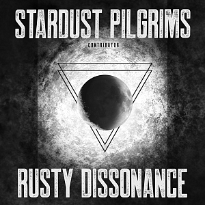 Pre Made Album Cover Mine Shaft a black and white photo with the words rusty dissonance