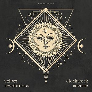 Pre Made Album Cover Tuatara a drawing of a sun and moon with the caption clockwork reverie