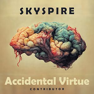 Pre Made Album Cover Sorrell Brown a poster of a human brain with the words skyspire on it