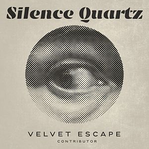 Pre Made Album Cover Sisal A grayscale halftone image of a human eye, centered within a circular frame on a textured background.