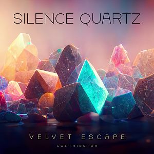 Pre Made Album Cover Eunry A colorful display of translucent, glowing quartz crystals set against a blurred, softly lit background.