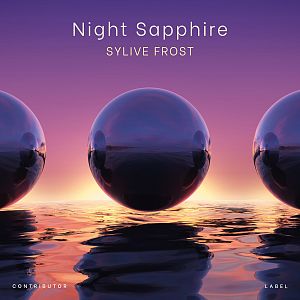 Pre Made Album Cover Affair Three reflective spheres hover over a serene, sunset-lit body of water with a gradient sky.