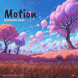 Pre Made Album Cover San Marino A person stands in a colorful, surreal landscape with pink trees and floating balloons under a vibrant sky.