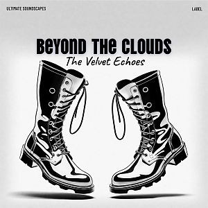 Pre Made Album Cover Cod Gray A mirrored illustration of shiny, lace-up combat boots set against a minimalist background. The boots appear polished and stylistic.