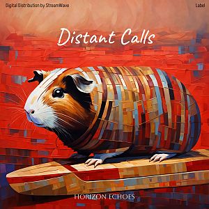 Pre Made Album Cover Mojo A colorful, abstract painting of a guinea pig with a vibrant background and geometric shapes.