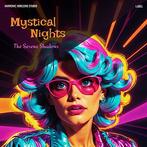 Pre Made Album Cover Terracotta A vibrant, retro-style illustration of a person with neon-colored hair and sunglasses, set against a dynamic, colorful background.