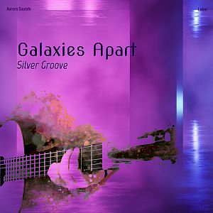 Pre Made Album Cover Vivid Violet Abstract album cover with a guitar, purple and blue hues, and a cosmic, dreamy aesthetic.