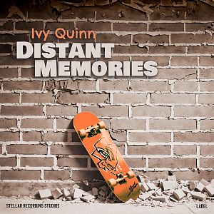Pre Made Album Cover Bison Hide Orange skateboard leaning against a brick wall with one broken section.