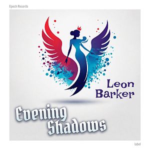 Pre Made Album Cover Iron Silhouette of a winged figure with vibrant, abstract splashes of color on a white background.