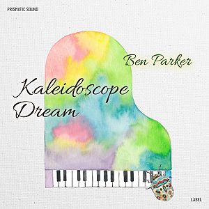 Pre Made Album Cover Cararra A colorful watercolor piano with a illustrated bug. 