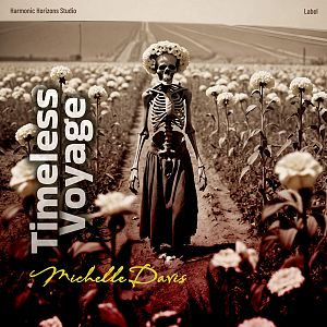 Pre Made Album Cover Eclipse skeleton,  flowers,  field,  sepia