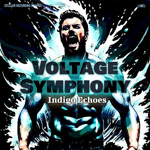 Pre Made Album Cover Jagged Ice A muscular man is shouting with intense emotion, set against an explosive, dynamic background with splashes of color.