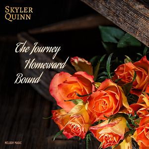 Pre Made Album Cover Night Rider A bouquet of orange roses placed next to a wooden crate.