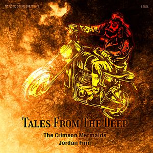 Pre Made Album Cover Creole A stylized, fiery image of a figure on a motorcycle, with dark and bright swirling flames backgrounds.