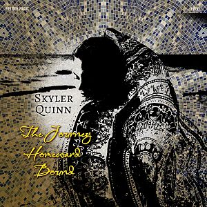 Pre Made Album Cover Cod Gray Silhouette of a person wrapped in a patterned cloak against a mosaic background.