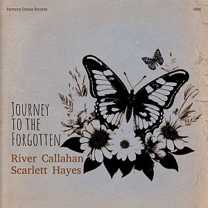 Pre Made Album Cover Cloudy butterfly,  vintage,  flowers,  nature