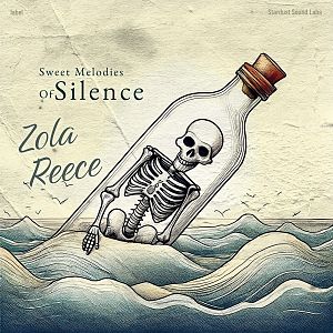 Pre Made Album Cover Satin Linen skeleton,  bottle,  waves,  ocean