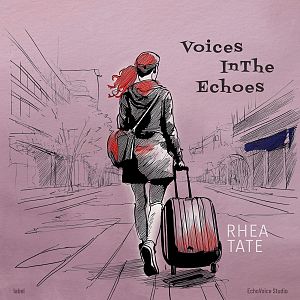 Pre Made Album Cover Bouquet illustration,  woman,  suitcase,  cityscape