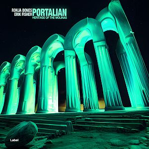 Pre Made Album Cover Bottle Green a large group of pillars lit up at night