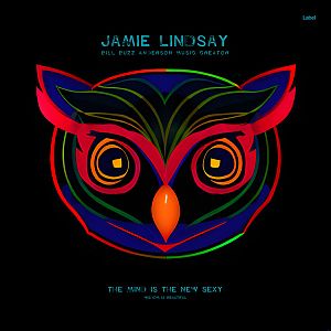 Pre Made Album Cover Ebony a colorful owl's head with a black background