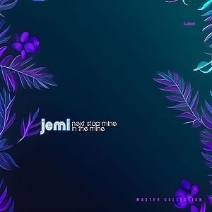 Pre Made Album Cover Downriver a blue background with purple flowers and leaves