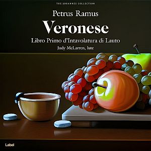 Pre Made Album Cover Karaka a painting of grapes, apples, and a cup of coffee