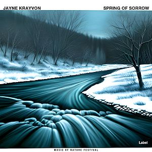 Pre Made Album Cover Blue Dianne a painting of a river running through a snow covered forest