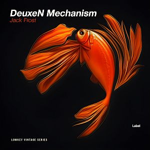 Pre Made Album Cover Orange Roughy a painting of a goldfish on a black background