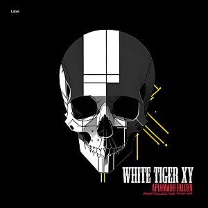 Pre Made Album Cover Cod Gray a black and white skull with yellow lines