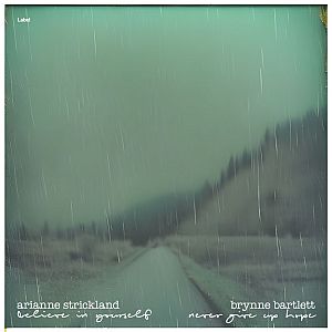 Pre Made Album Cover Viridian Green a picture of a road in the rain
