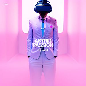 Pre Made Album Cover Light Orchid a man in a suit with a virtual headset on his head