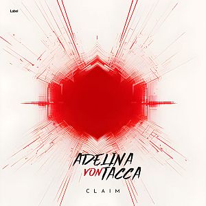 Pre Made Album Cover White Linen a red and white abstract design with lines