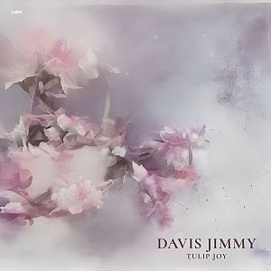 Pre Made Album Cover Pink Swan a painting of pink flowers on a white background