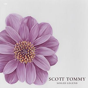 Pre Made Album Cover Bon Jour a purple flower with a yellow center on a white background