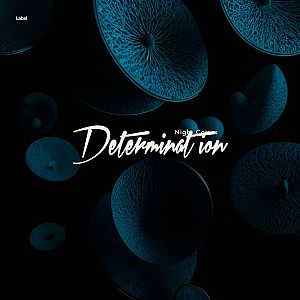 Pre Made Album Cover Black Pearl a black background with blue circles and the words determination
