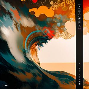 Pre Made Album Cover Tacao a painting of a large wave in the ocean