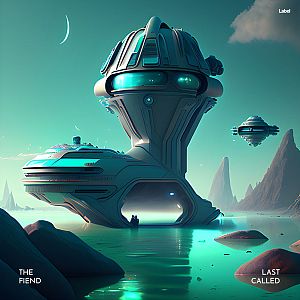 Pre Made Album Cover Oracle a futuristic floating island in the middle of a body of water