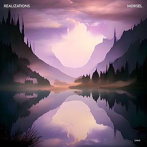Pre Made Album Cover Baltic Sea a painting of a mountain lake surrounded by trees