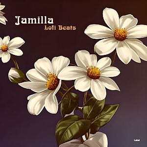 Pre Made Album Cover Grain Brown a painting of white flowers in a vase