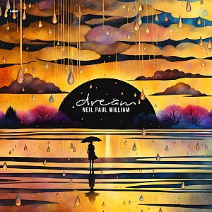 Pre Made Album Cover Raw Sienna a painting of a person holding an umbrella