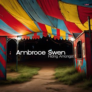 Pre Made Album Cover Zeus a colorful tent with the words ambroce sweden hiding among the grass