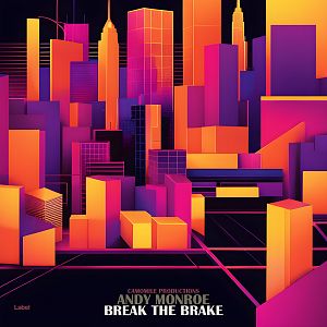 Pre Made Album Cover Violet a neon grid over a digital cityscape with hues of purple and pink, highlighting the night's mystery.