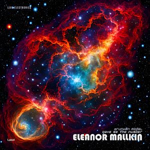 Pre Made Album Cover Gondola A vibrant cosmic nebula with swirling red, orange, and blue gases set against a backdrop of stars in deep space.