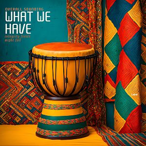 Pre Made Album Cover Tango A colorful djembe drum is set against a vibrant background with intricate patterns in red, green, yellow, and blue.