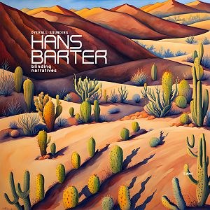Pre Made Album Cover Twine Colorful desert landscape with various cacti, rolling sand dunes, and distant mountains under a vivid sky.